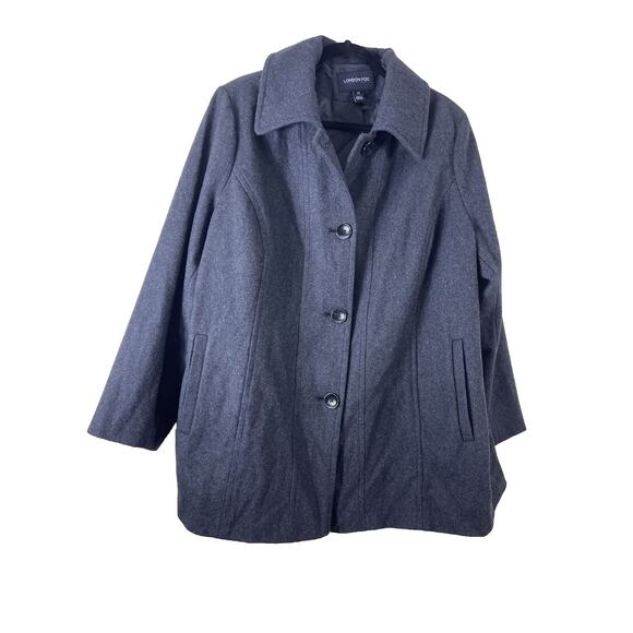 London Fog Wool Blend coat women 2 XL Charcoal - Picture 1 of 8